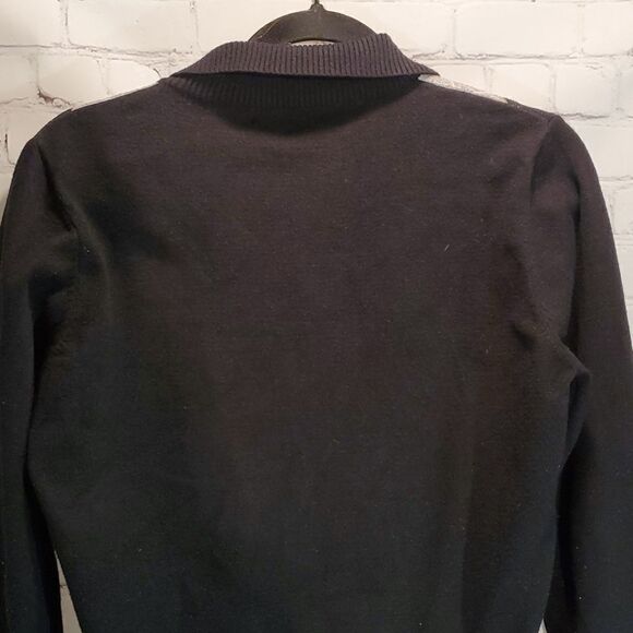 Liumilac black argyle cropped sweater size M - Picture 7 of 8